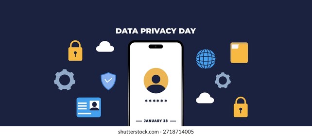 Ilustración de volante del día de la privacidad de datos