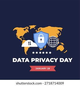 Data privacy day flyer illustration