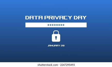 Data privacy day. hidden lock password. Template for poster, cover, web, social media