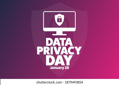 Data Privacy Day. January 28. Holiday Concept. Template For Background, Banner, Card, Poster With Text Inscription. Vector EPS10 Illustration