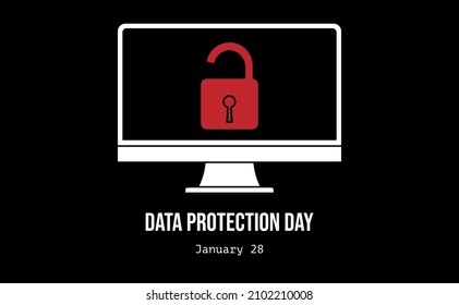 Data Privacy Day. January 28. Holiday concept. Template for background, banner, card, poster with text inscription. Vector EPS10 illustration