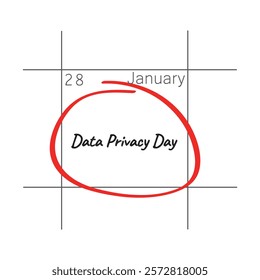 Data Privacy Day. January 28 - calendar date.