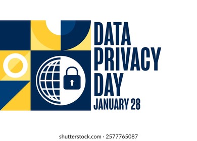 Data Privacy Day. January 28. Holiday concept. Template for background, banner, card, poster with text. Vector EPS10 illustration