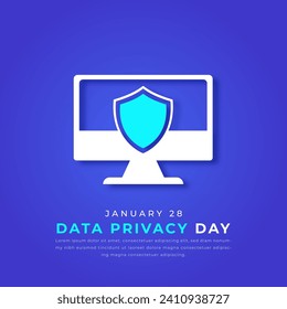 Data Privacy Day Paper cut style Vector Design Illustration for Background, Poster, Banner, Advertising, Greeting Card