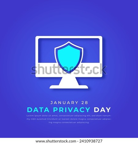 Data Privacy Day Paper cut style Vector Design Illustration for Background, Poster, Banner, Advertising, Greeting Card