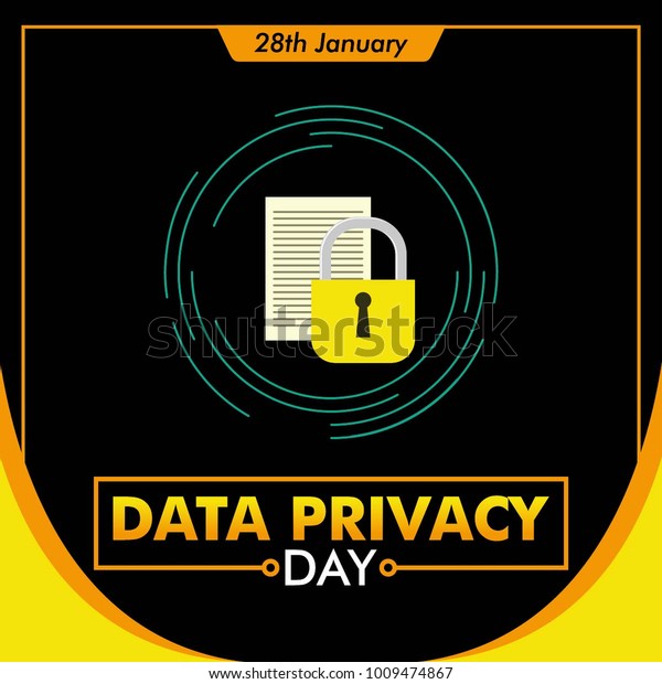 Data Privacy Day Square Vector Background Stock Vector Royalty Free