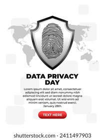 Data Privacy Day template. Data Privacy Day design background. January 28. Poster, banner, card, background.