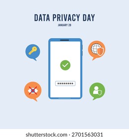 Plantilla del Día de la Privacidad de Datos Protegiendo su Información Digital