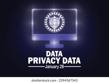Data Privacy Day. Vector Illustration. January 28. Suitable for greeting card, poster and banner