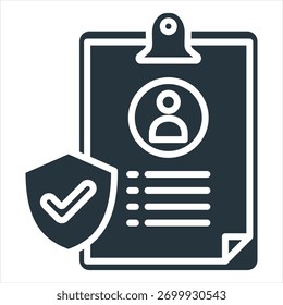 Data Privacy Glyph Icon Vector Illustration