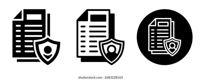 Data Privacy Icon Collection Glyph and Mixed Vector Illustration