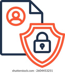 Data Privacy Icon Color Line Vector Illustration