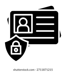 Data Privacy Icon Glyph Style Vector Illustration