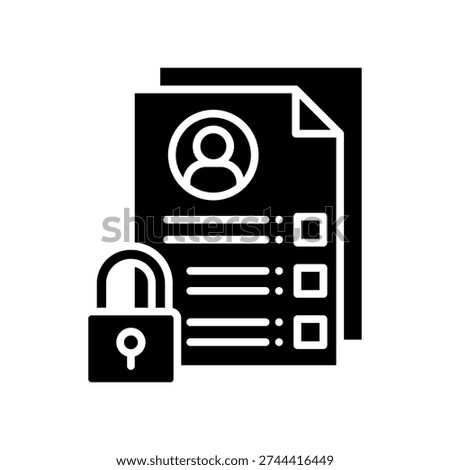 Data Privacy Icon Glyph Vector Illustration