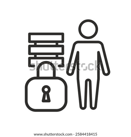 data privacy icon, line symbol, vector illustration eps10