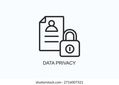 Icono De Privacidad De Datos O Ilustración vectorial Aislada De Logotipo
