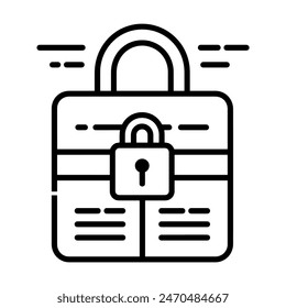 Data Privacy Icon Outline Black