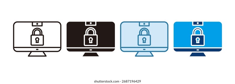 Data Privacy Icon Set Multiple Style Collection