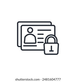 data privacy icon. vector.Editable stroke.linear style sign for use web design,logo.Symbol illustration.