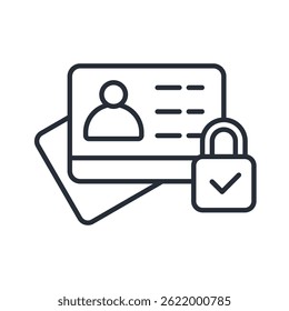 data privacy icon. vector.Editable stroke.linear style sign for use web design,logo.Symbol illustration.