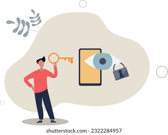 Data privacy for internet user, protect application to track or follow user behavior concept.flat vector illustration.