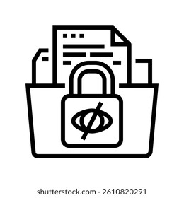 data privacy lock ethical ai line icon vector. data privacy lock ethical ai sign. isolated contour symbol black illustration