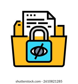 data privacy lock ethical ai color icon vector. data privacy lock ethical ai sign. isolated symbol illustration