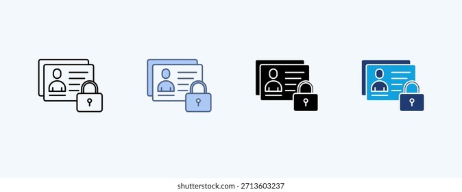 Privacidad de datos Icono múltiple Ilustración Vector