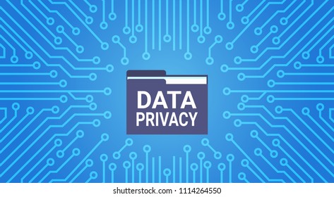 data privacy on circuit board background protection of personal data storage General Data Protection Regulation GDPR concept