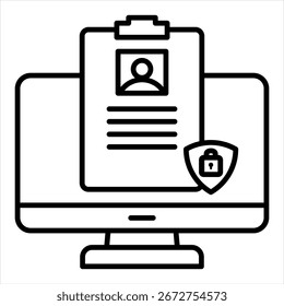 Ilustración vectorial de iconos de esquema de privacidad de datos