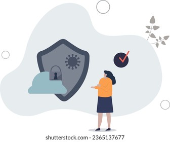 Privacidad y protección de datos para el almacenamiento seguro de archivos privados .Seguridad de la información y cifrado de la red como protección digital contra atacantes, hackers y delitos.Ilustración vectorial plana