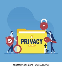 Data privacy vector concept, idea of safety and protection while using internet for communication or anything else