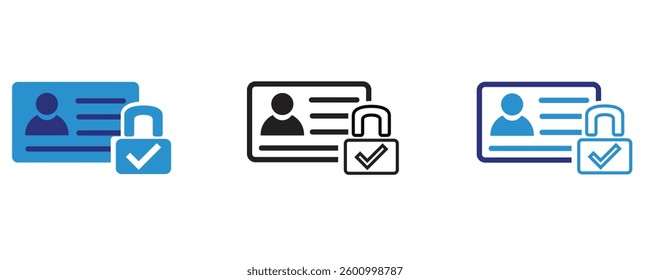 Data privacy vector icon set outline illustration.