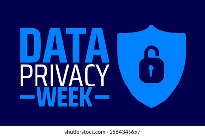 Data Privacy Week background banner or poster design template. observed every year in January. Holiday concept. Use to any Template, card, poster, placard, template.