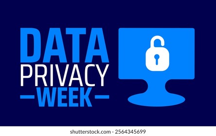 Data Privacy Week background banner or poster design template. observed every year in January. Holiday concept. Use to any Template, card, poster, placard, template.