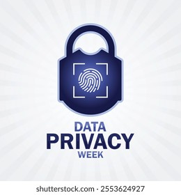 Data Privacy Week. Holiday concept. Template for background, banner, card, poster with text inscription. Vector illustration