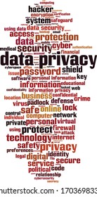 Data privacy word cloud concept. Collage made of words about data privacy. Vector illustration