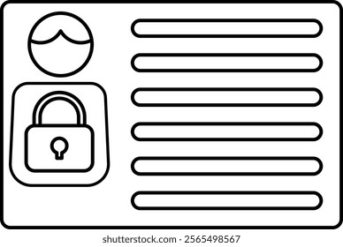 Data privasi icon. Outline style