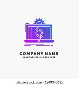 data, processing, Analysis, reporting, sync Purple Business Logo Template. Place for Tagline.