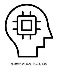 Data processing in brain depicting artificial intelligence 