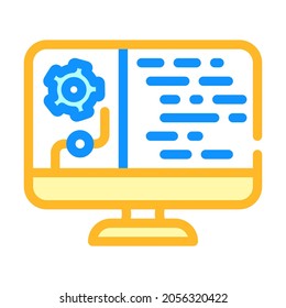 data processing color icon vector. data processing sign. isolated symbol illustration