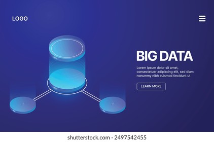 Data processing concept, server room, web hosting concept, abstract technology objects.
