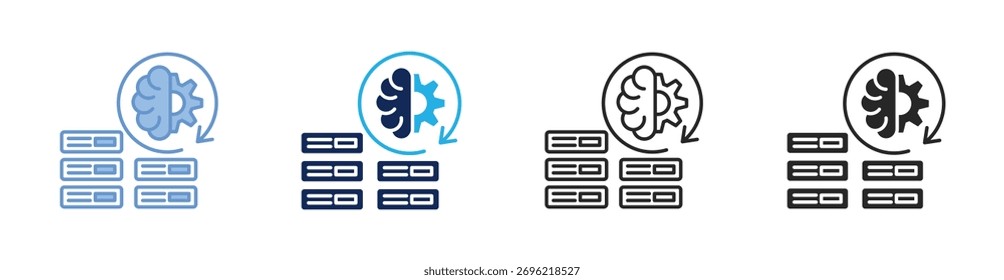 Coleta de Ícones de Processamento de Dados com Vários Estilos