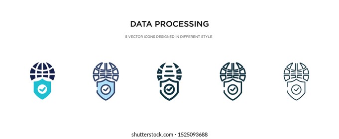 data processing icon in different style vector illustration. two colored and black data processing vector icons designed in filled, outline, line and stroke style can be used for web, mobile, ui