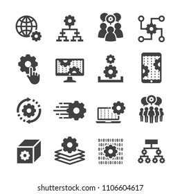 Data processing icon set