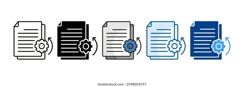 Data Processing Icon Set Multiple Style Collection