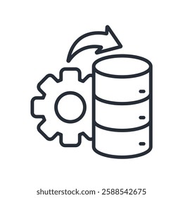 data processing icon. vector.Editable stroke.linear style sign for use web design,logo.Symbol illustration.