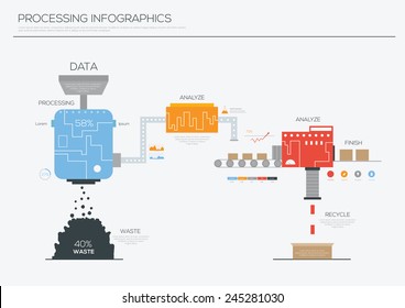 Data Processing Infographics Design ,Illustration Eps 10