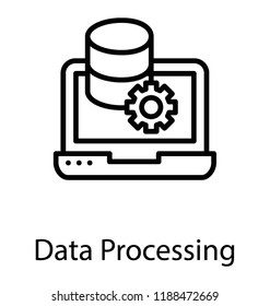 Data processing in a laptop with the help of different tools 