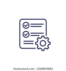 data processing line icon on white